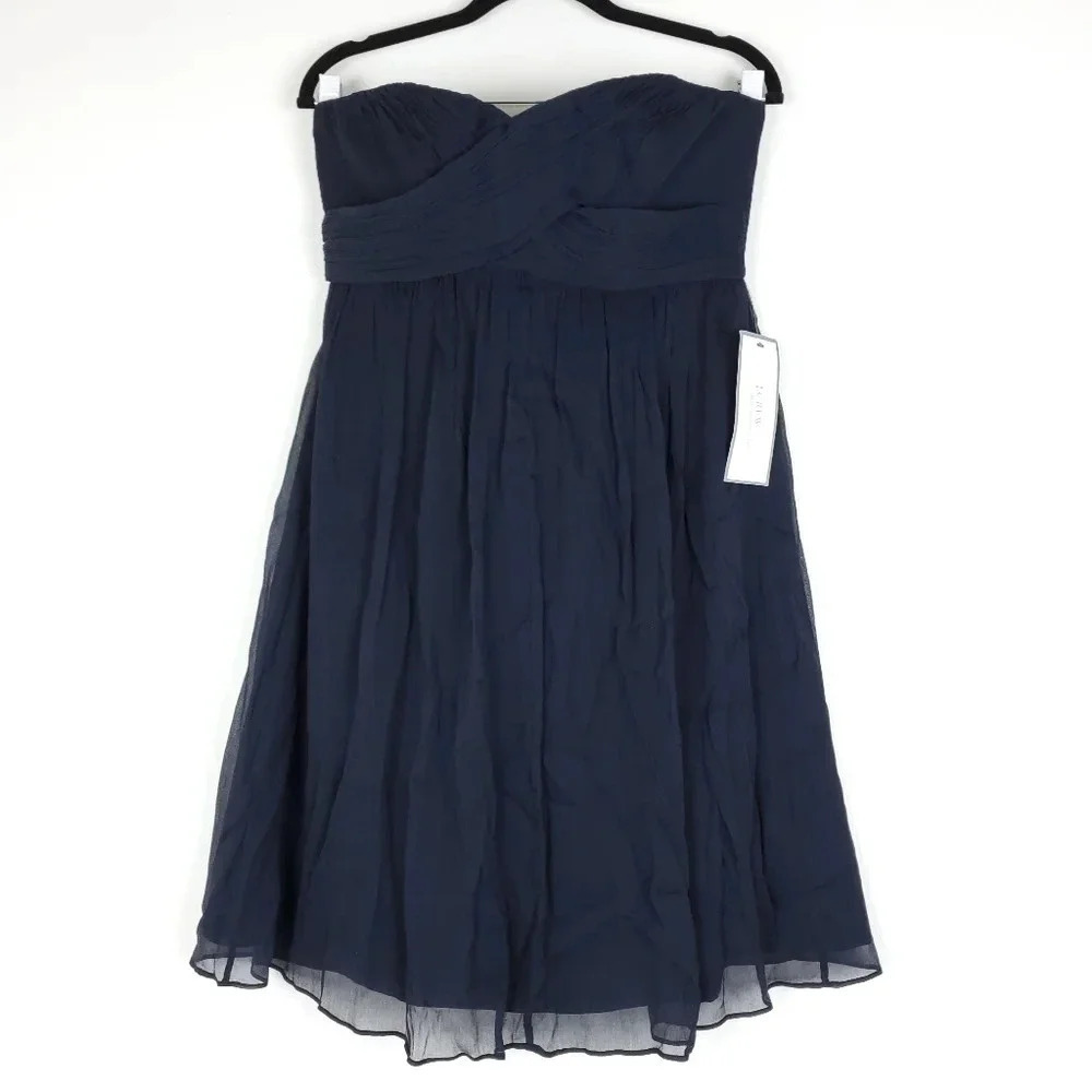 J. crew Taryn Silk Chiffon Dress In Navy 8